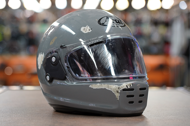 Crash damaged Arai Concept XE